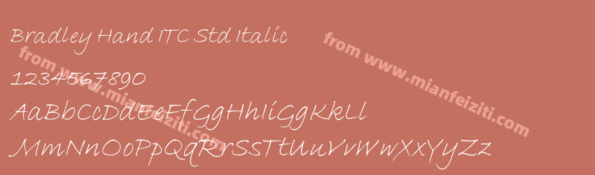 Bradley Hand ITC Std Italic预览图1
