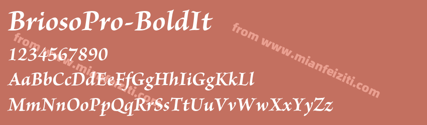 BriosoPro-BoldIt字体预览