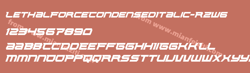 Lethal Force Condensed Italic R Zw6预览图1