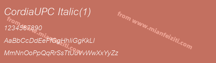 CordiaUPC Italic(1)预览图1