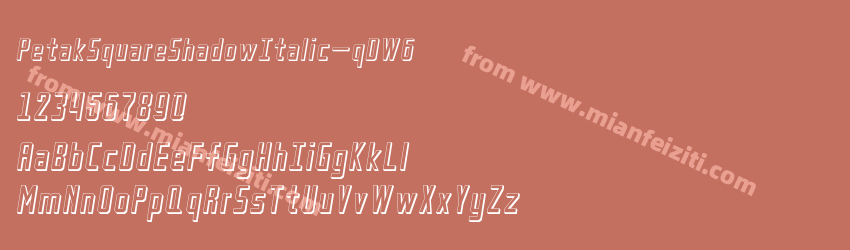 Petak Square Shadow Italic qDW6预览图1