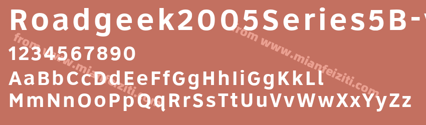 Roadgeek2005Series5B-vmp9字体预览