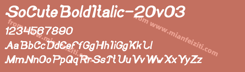 So Cute Bold Italic 2 OvO3预览图1