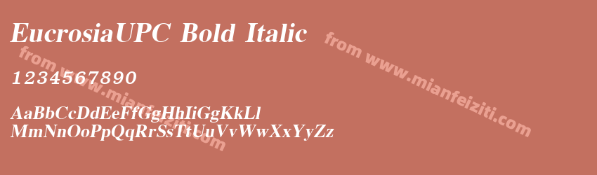 EucrosiaUPC Gras Italique预览图1