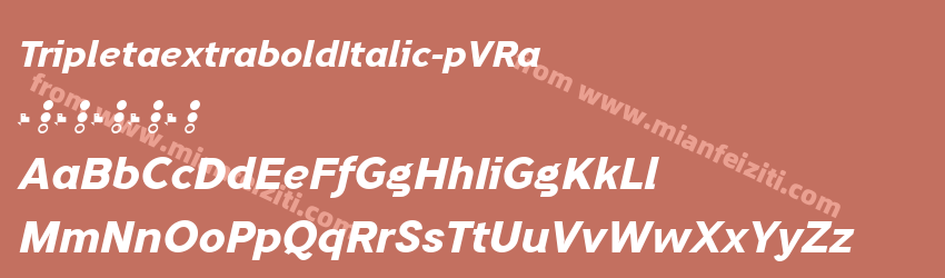 Tripleta Extra Bold Italic预览图1