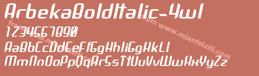 Arbeka Bold Italic 4wl预览图1