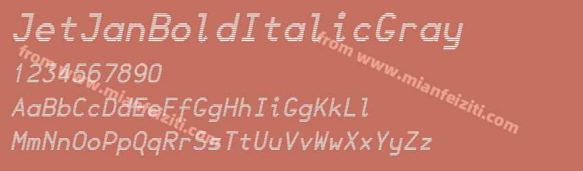Jet Jan Bold Italic Gray预览图1