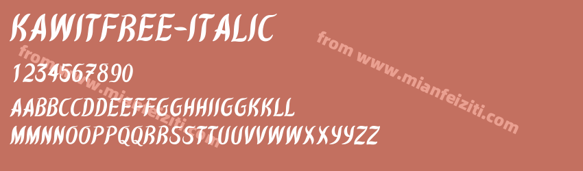 Kawit Free Italic预览图1