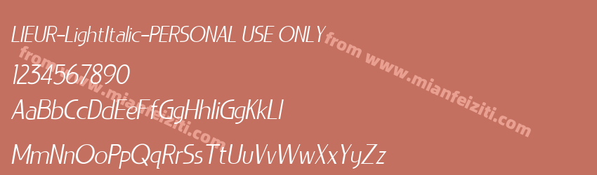 LIEUR Light Italic PERSONAL USE ONLY预览图1