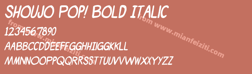 Shoujo Pop! Bold Italic字体预览