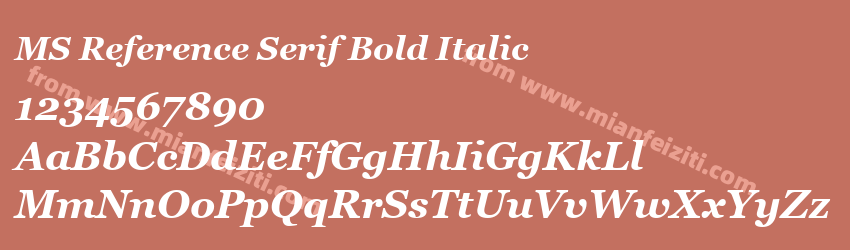 MS Reference Serif Gras Italique预览图1