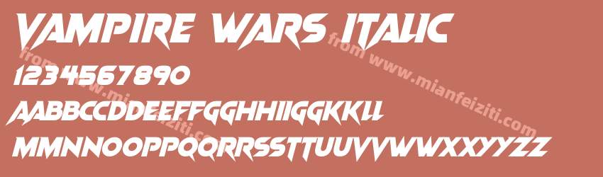 Vampire Wars Italic字体预览