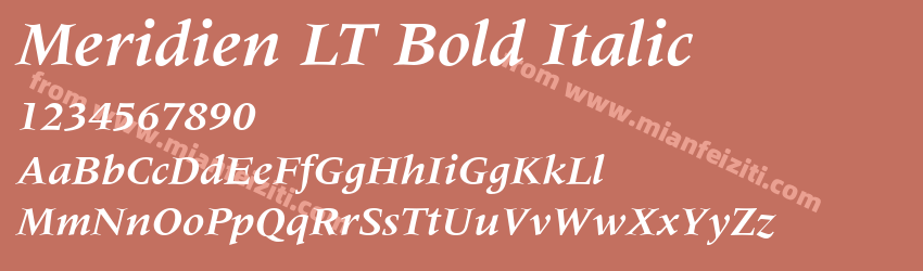 Meridien LT Bold Italic预览图1