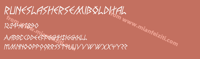 Rune Slasher Semibold Italic预览图1