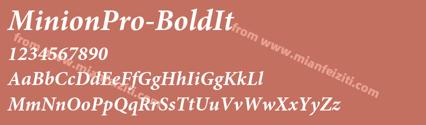 MinionPro-BoldIt字体预览