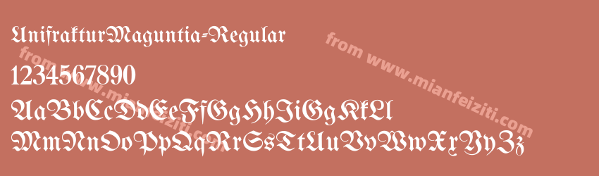 UnifrakturMaguntia-Regular字体预览