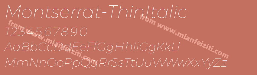 Montserrat Thin Italic预览图1