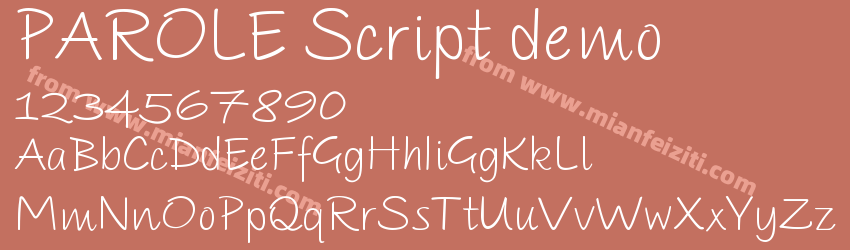 PAROLE Script demo字体预览