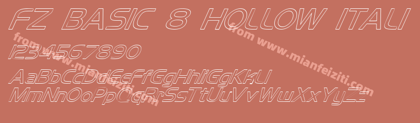 FZ BASIC 8 HOLLOW ITALIC预览图1