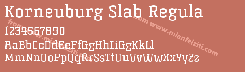 Korneuburg Slab Regula字体预览