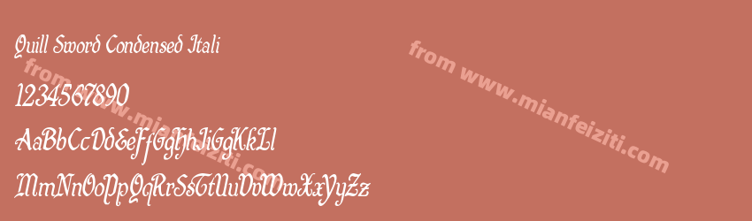 Quill Sword Condensed Italic预览图1