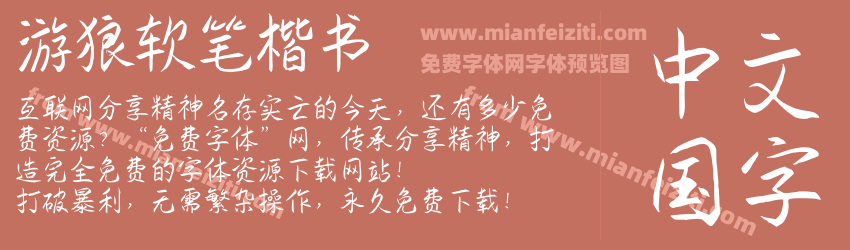 游狼软笔楷书预览图1