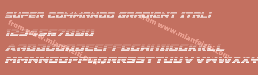 Super Commando Gradient Italic预览图1