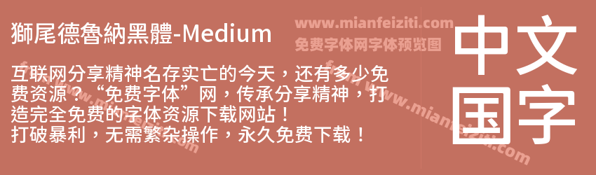 獅尾德魯納黑體-Medium预览图1