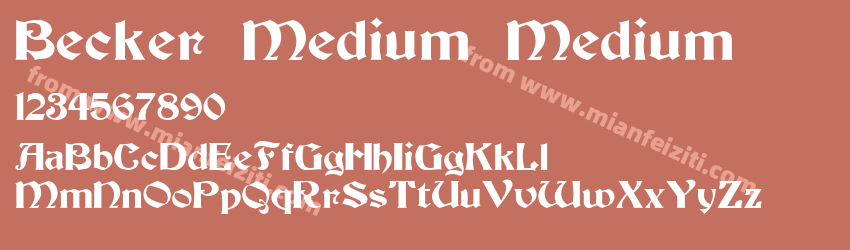 Becker Medium Medium字体预览