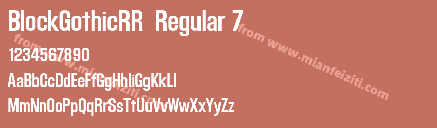 BlockGothicRR  Regular 7字体预览