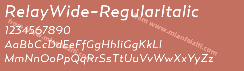 Relay Wide Regular Italic预览图1