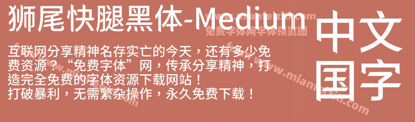 狮尾快腿黑体-Medium预览图1