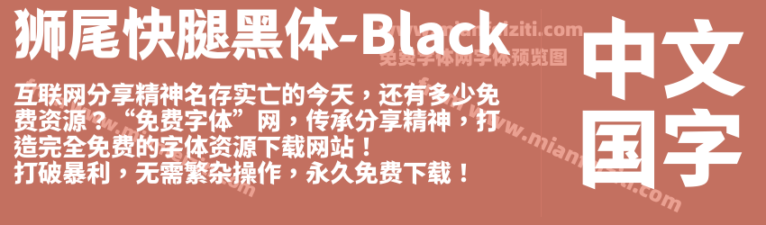 狮尾快腿黑体-Black预览图1