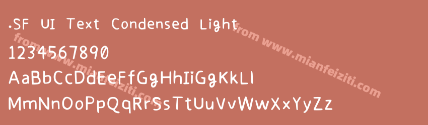 .SF UI Text Condensed Light字体预览