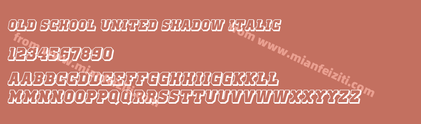 Old School United Shadow Italic预览图1
