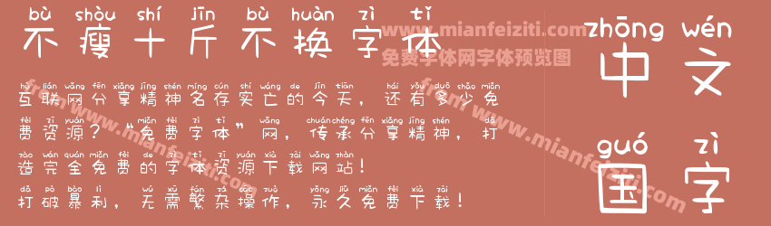 不瘦十斤不换字体预览图1
