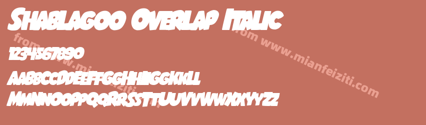 Shablagoo Overlap Italic预览图1