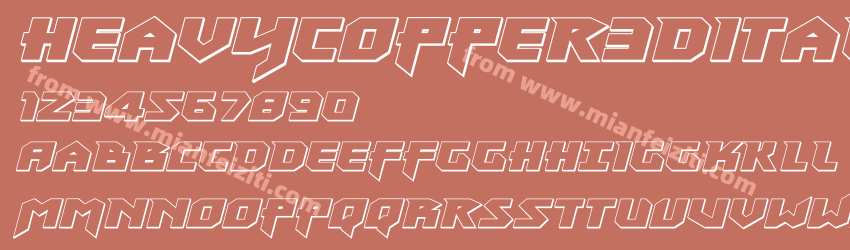 Heavy Copper 3D Italic预览图1