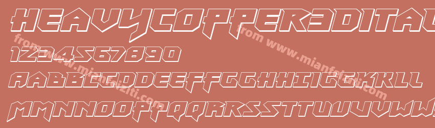Heavy Copper 3D Italic预览图1