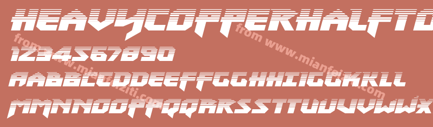Heavy Copper Halftone Italic预览图1