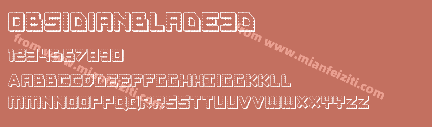 obsidianblade3d字体预览
