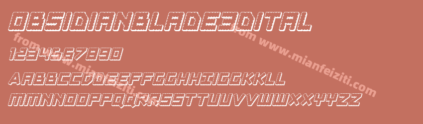 obsidianblade3dital字体预览