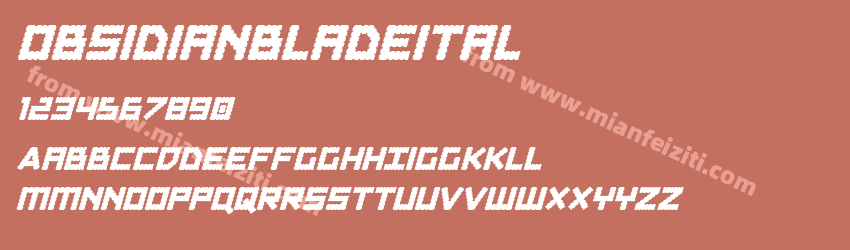 obsidianbladeital字体预览