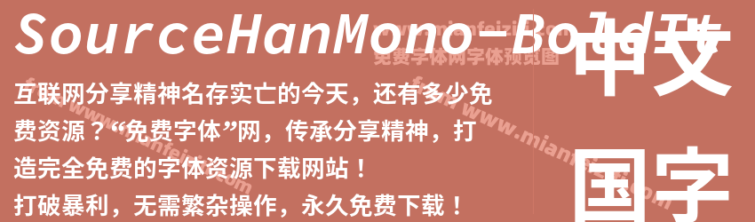 Source Han Mono Bold It预览图1