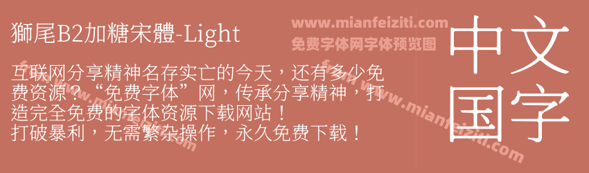 獅尾B2加糖宋體-Light预览图1