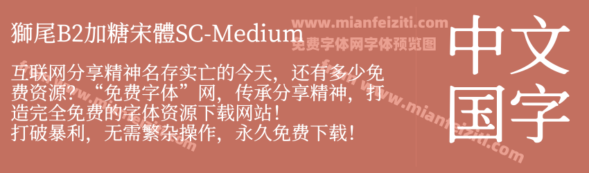 獅尾B2加糖宋體SC-Medium预览图1