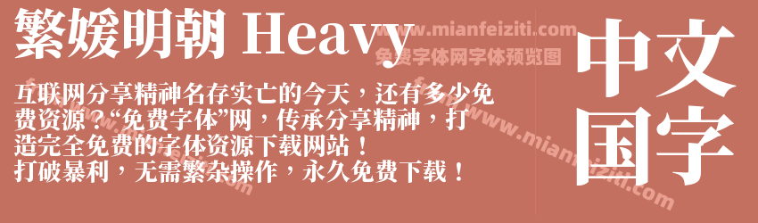 繁媛明朝 Heavy字体预览