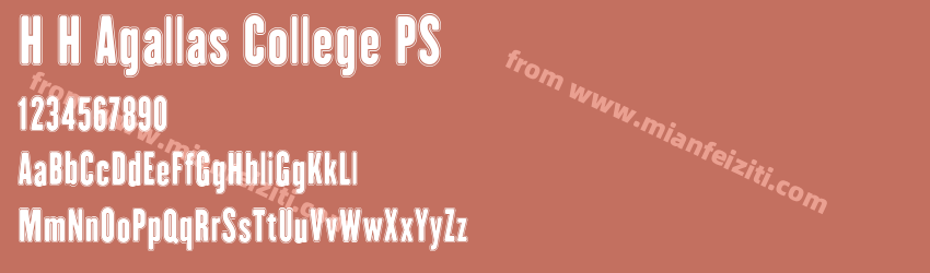 H H Agallas College PS字体预览