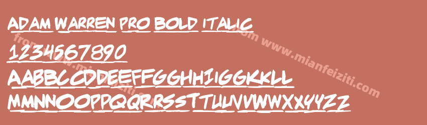 Adam Warren Pro bold italic字体预览