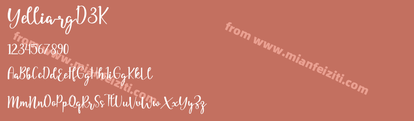 Yellia-rgD3K字体预览